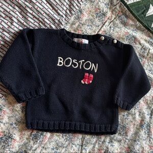 Boston Knit Sweater with Red Socks Logo